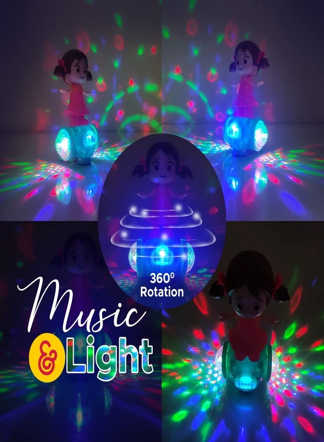 Hemito Hemikids Musical Dancing Girl Doll 360 Degree Rotating With 5D Multi Color Flashing Lights For Kids Infant Toddlers Dancing Moving Toys For Babies Birthday Gift - Image 5